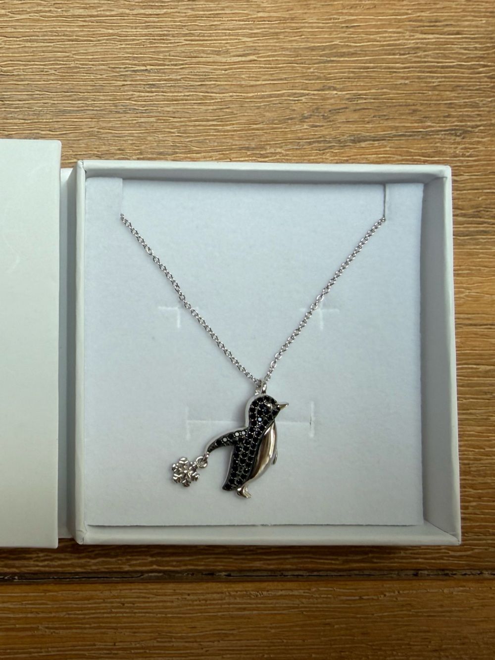 Sterling Silver Black Penguin Pendant Necklace